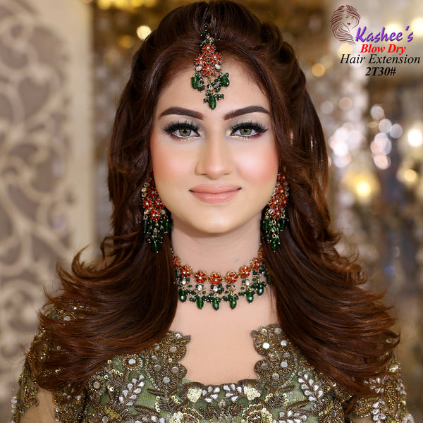 Synthetic Blow Dry Choco Brown Hair Extension Kashees Store