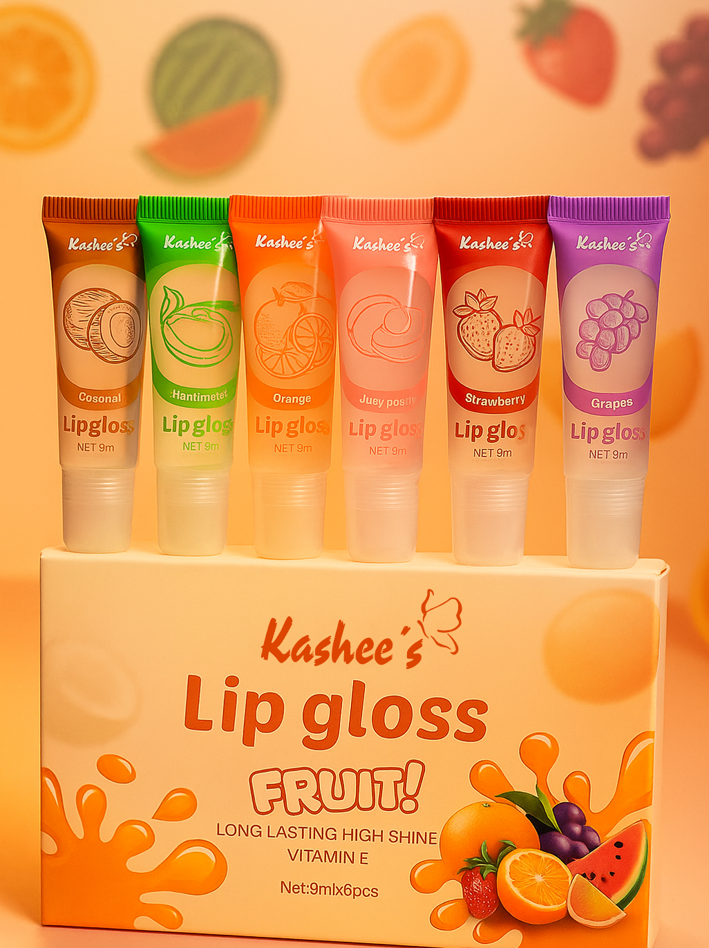 Lip Gloss Fruit (Pack of 6 Pcs)