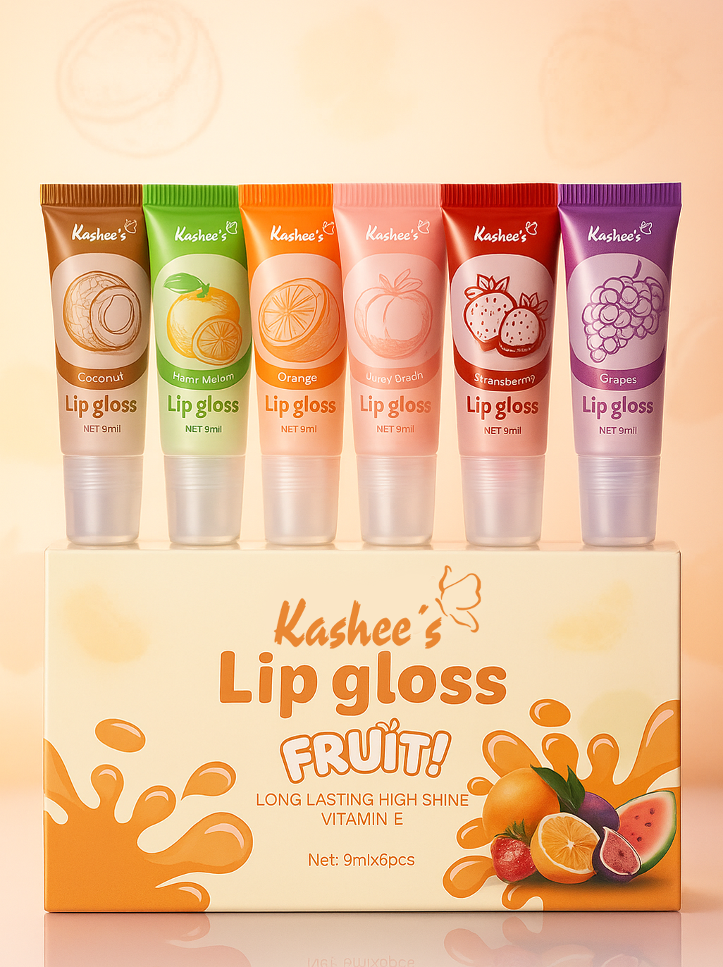 Lip Gloss Fruit (Pack of 6 Pcs)