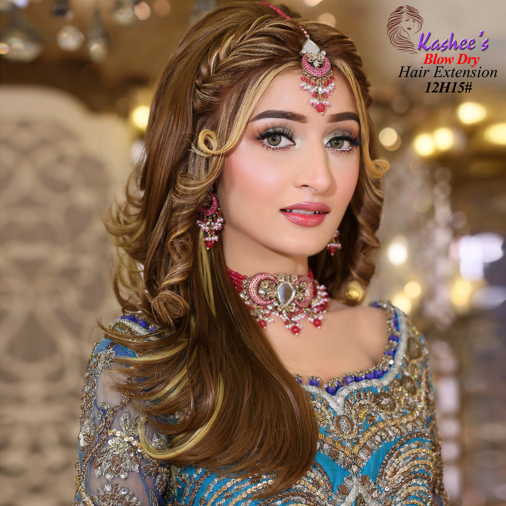 Synthetic Blow Dry Hazel Olive Gold Hair Extension Kashees synthetic-blow-dry-hazel-olive-gold-hair-extension-kashees