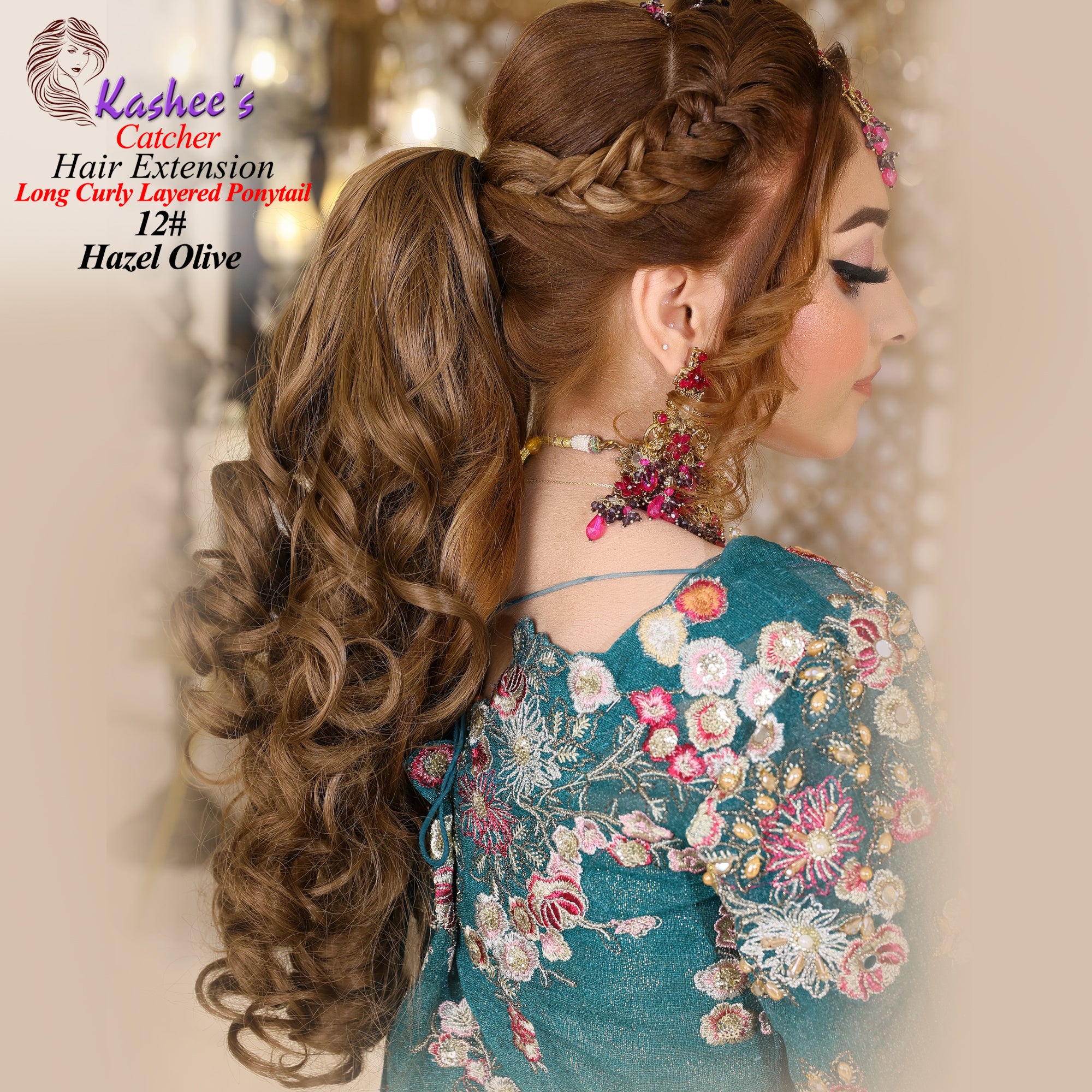 Hazel Long Curly Layered Ponytail Catcher Extension