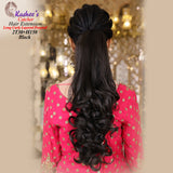 Natural Black Long Curly Layered Ponytail Catcher Extension