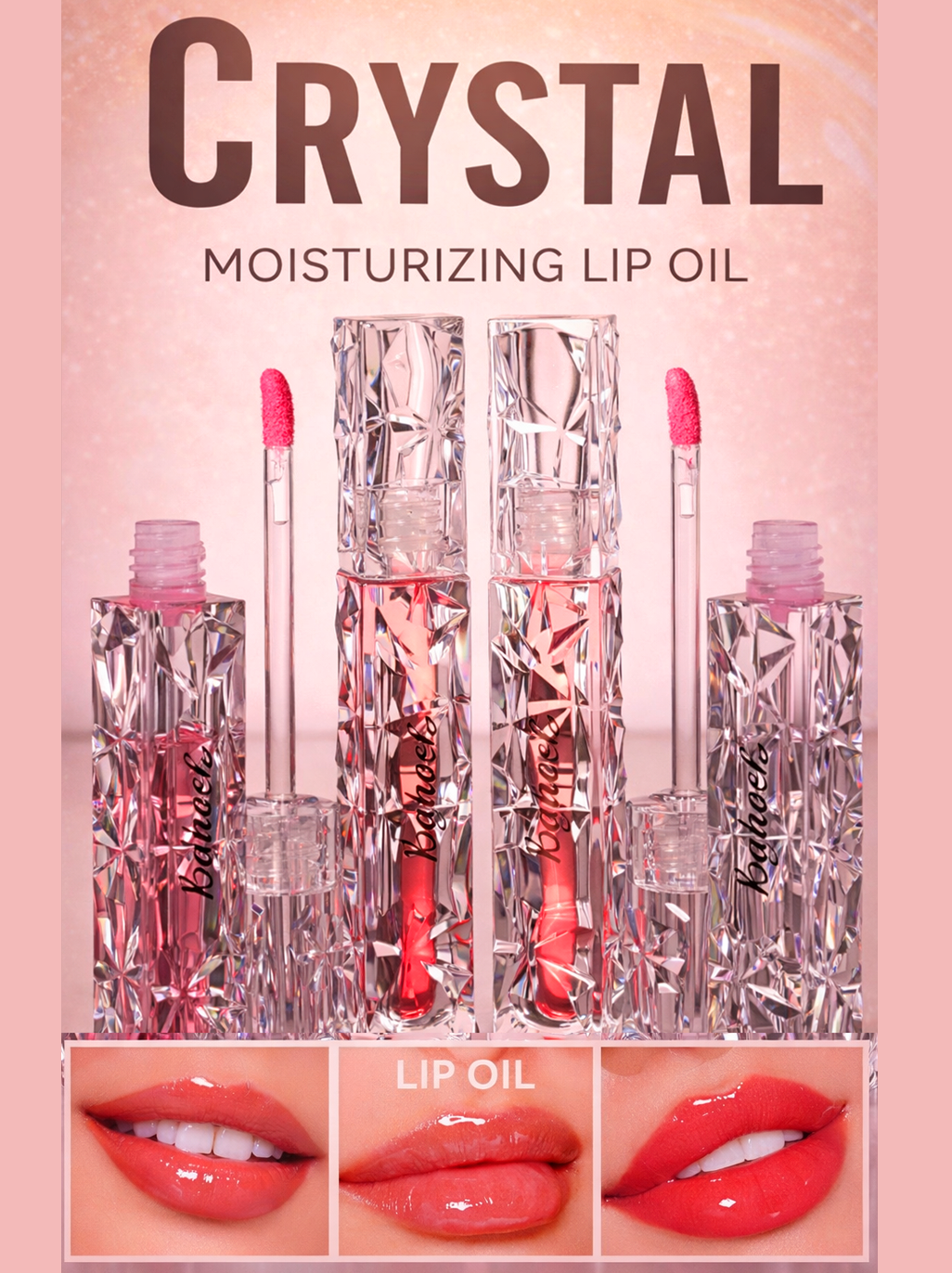 Crystal Moisturizing Lip Oil(Pack of 4 Pcs)