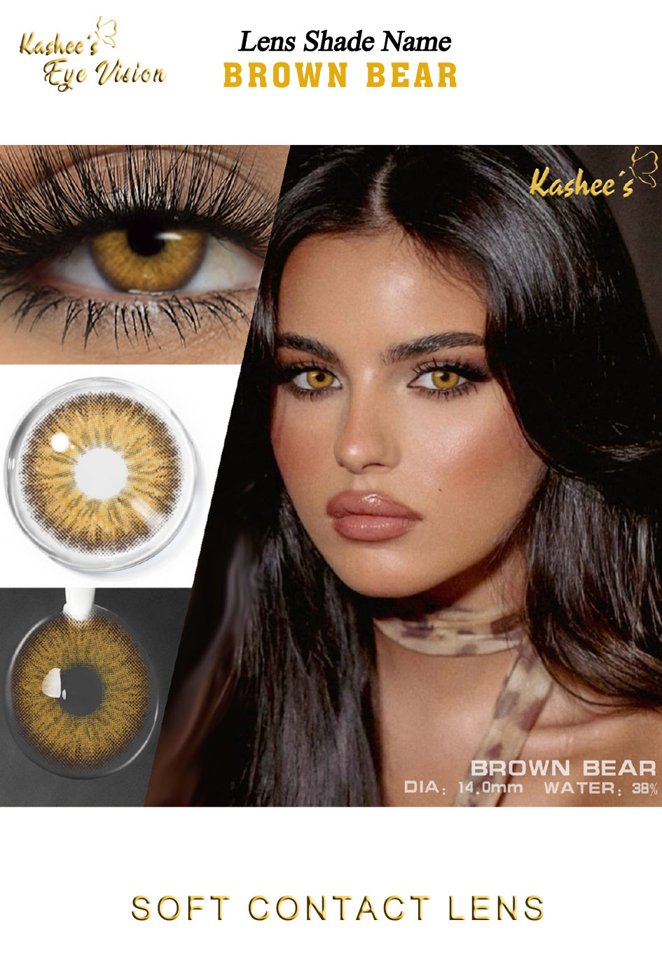 Kashees Lens Brown Bear