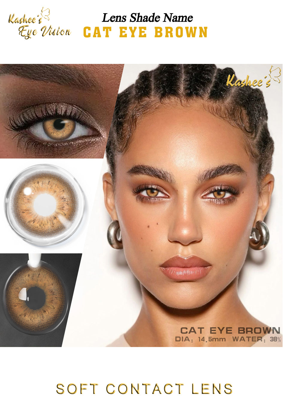 Kashees Lens Cat Eye Brown