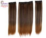 Synthetic Straight Choco Brown + Olive Gold Hair Extension 03 – Pieces