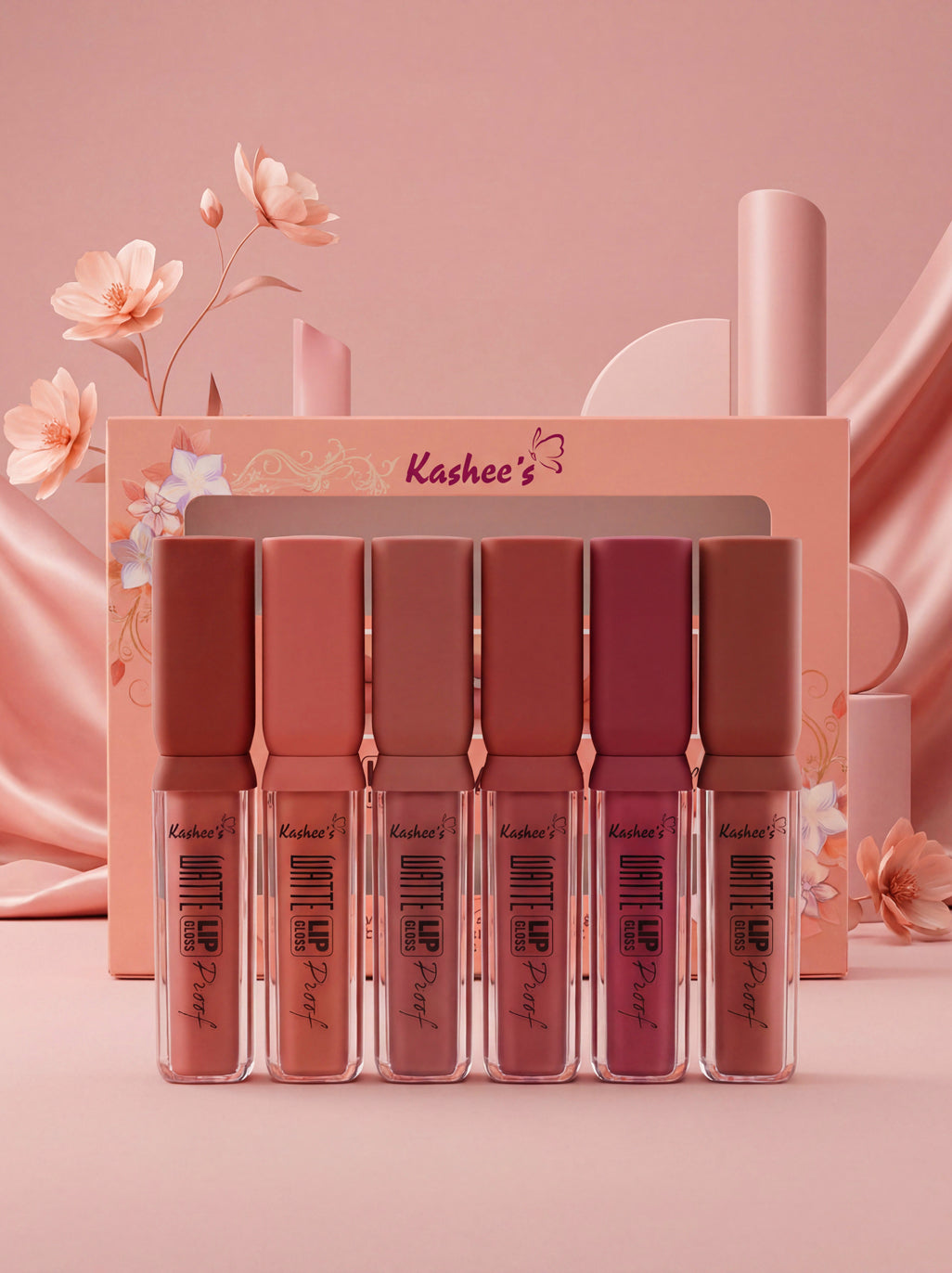 Matte Lip Gloss Waterproof (Pack of 6 Pcs)