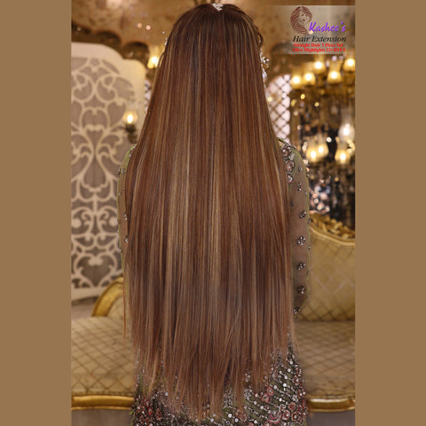 Synthetic Straight Hazel + Olive Gold Hair Extension 03 – Pieces